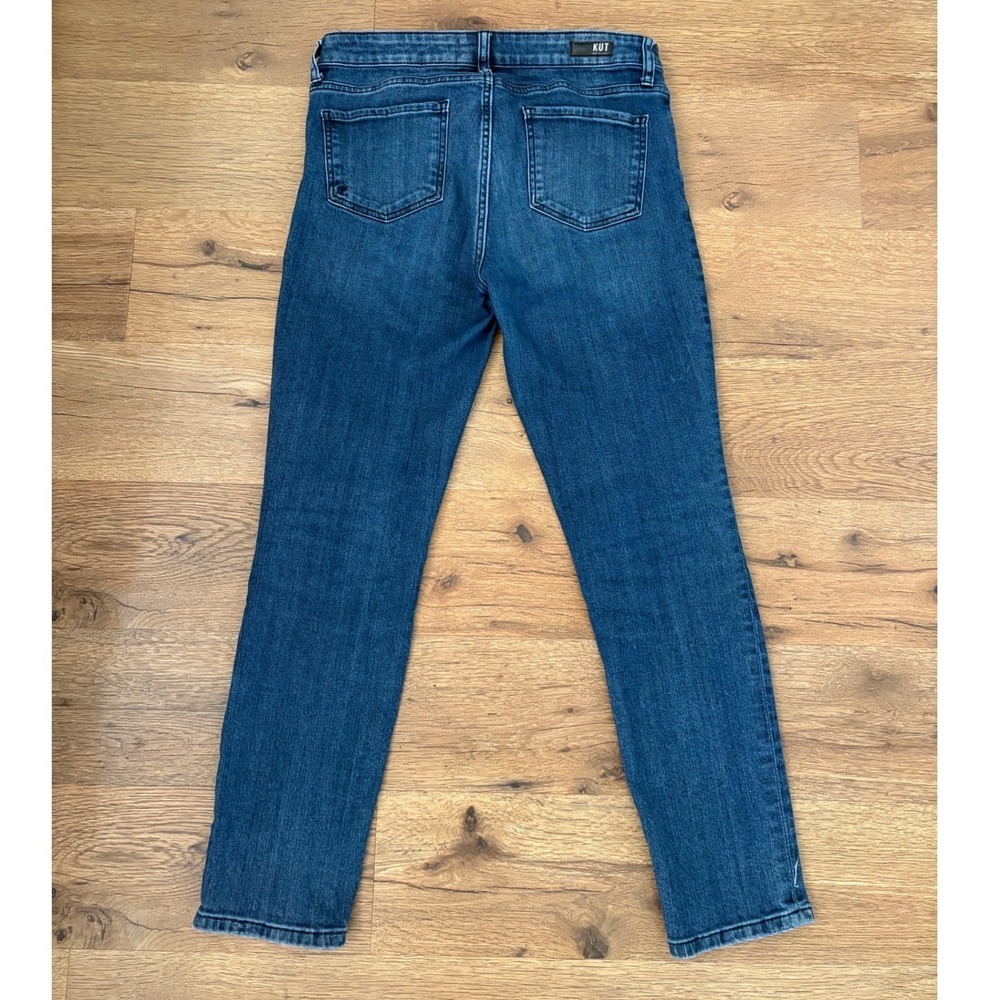 KUT from the Kloth Catherine Boyfriend Jeans Dark Wash Distressed Size 6 - Picture 2 of 9